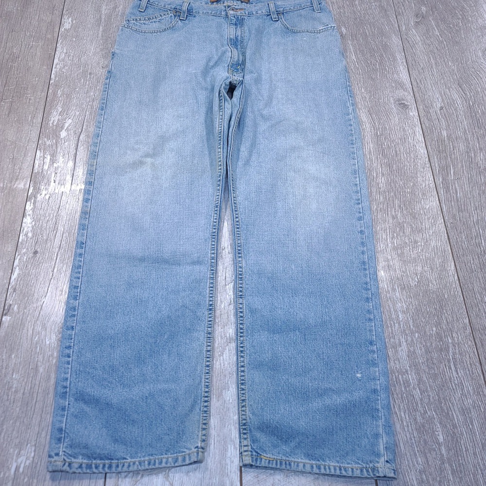 Levi's Silver Tab Jeans Mens 38x32 Light Wash Relaxed Fit Wide Leg Denim